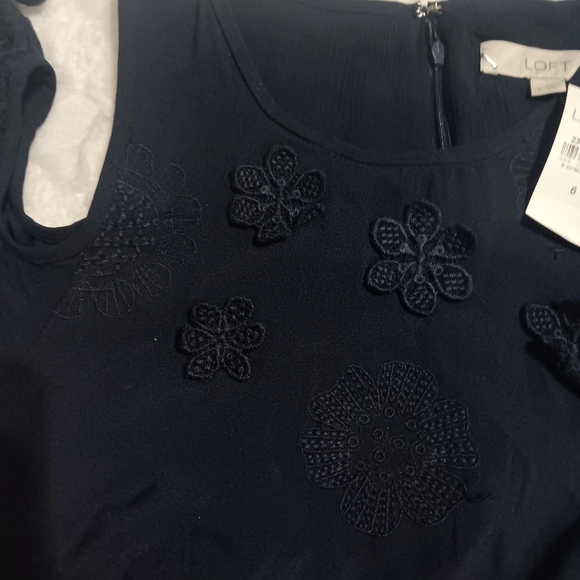 LOFT Black Cold Shoulder Mini Dress - Picture 5 of 8